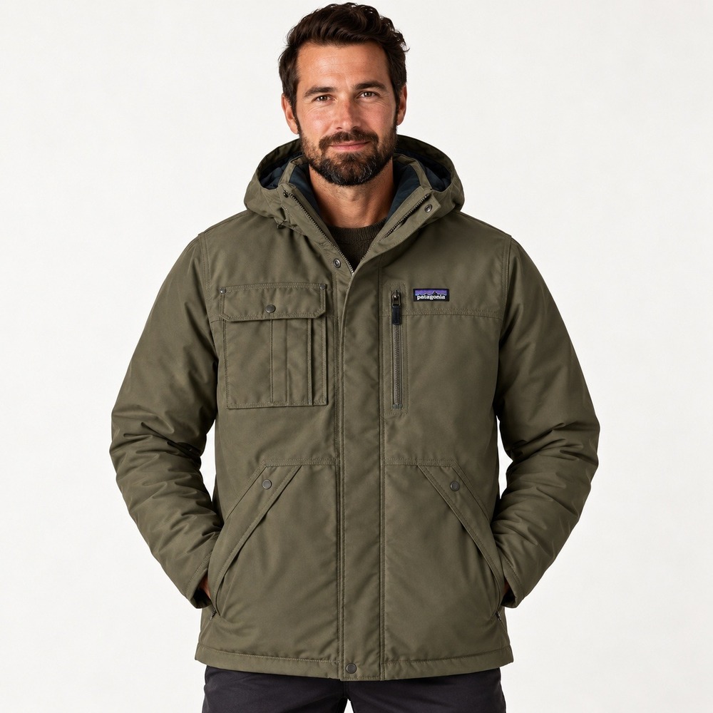 Patagonia Wanaka Down Jacket Mens Large Green Hooded Parka STY28472